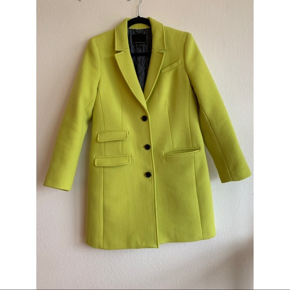 Neon green wool coat Clearance